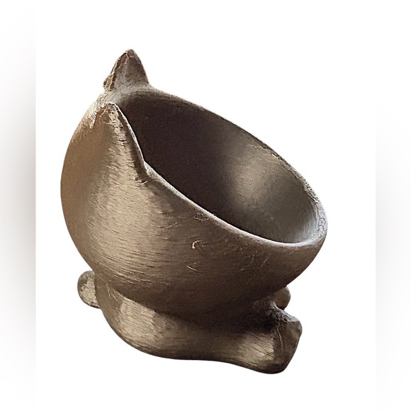 BLACK Cat-Shaped Pet bowl 5x5in deep dish - Picture 4 of 4